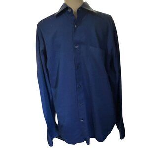 VIV Made in Italy Mens Dress Shirt Blue Sz 16 34/35 | Luxury Italian Button Down